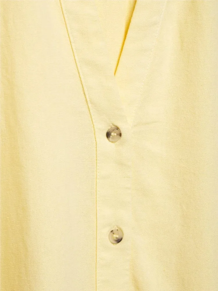 Hipseam camisa de manga larga feminina estilo verão minimalista francês camisas femininas simples johnny colarinho camisas e blusas de linho