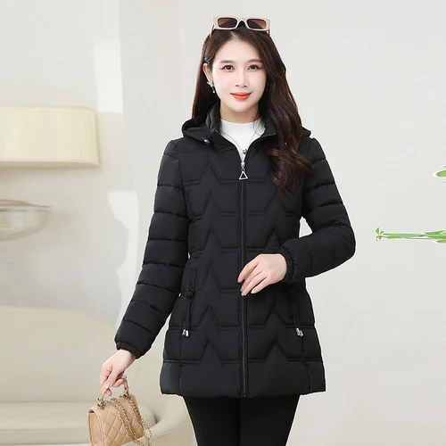 보온성 있는 면 재킷 여성용 보온성 있는 두꺼운 슬림핏 중장년층 다운 패딩 여성용 면 재킷 면 코트 면 재킷 