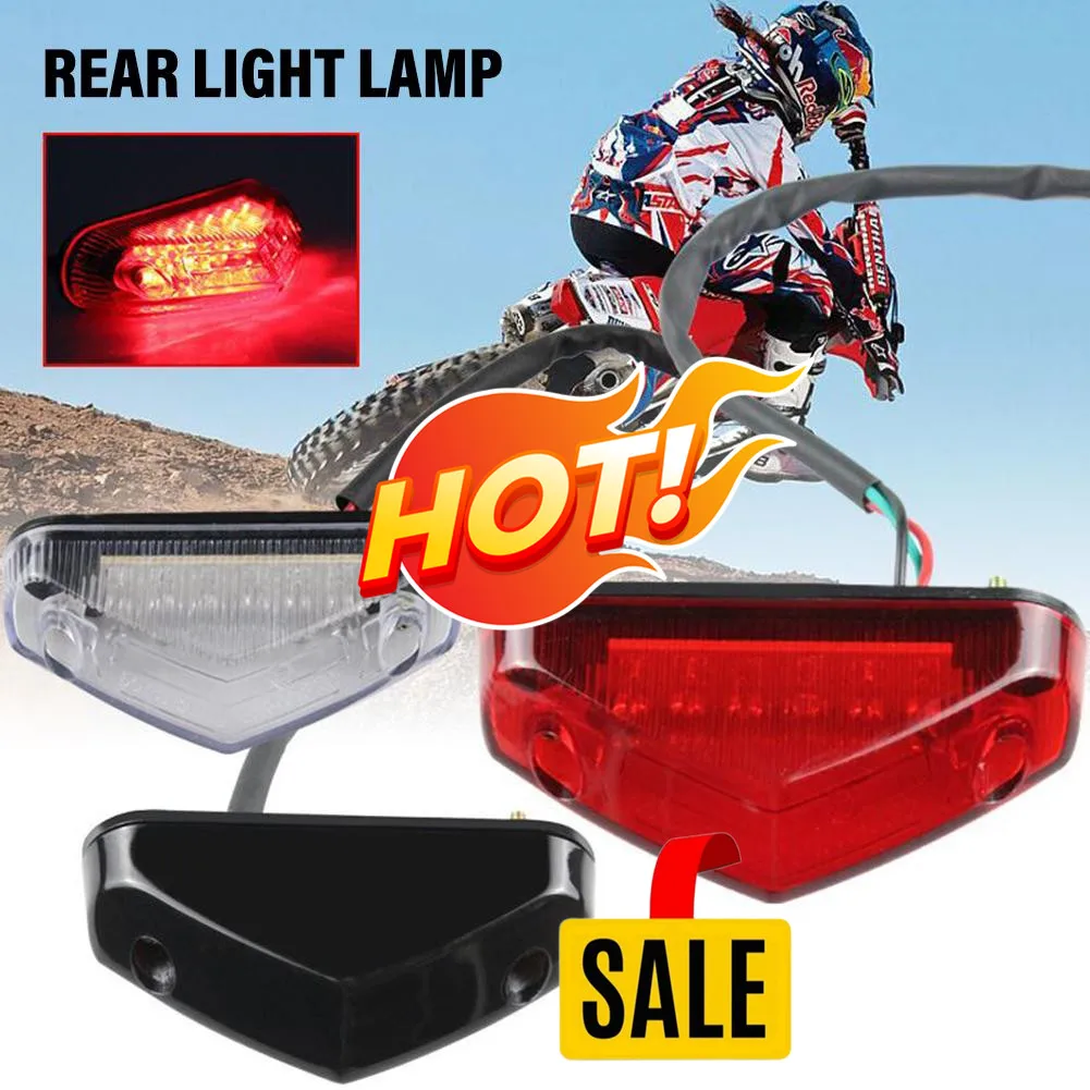 12v universal motocicleta cauda luz traseira lâmpada lanterna traseira luzes de freio do motor placa licença moto luz peças dropshipping