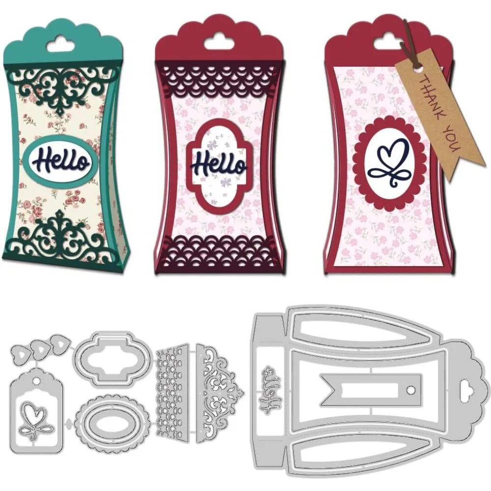 3D-Geschenkbox-Stanzformen für die Kartenherstellung, Etikett, Stanzformen aus Kohlenstoffstahl, 2025, Scrapbooking, Prägevorlage