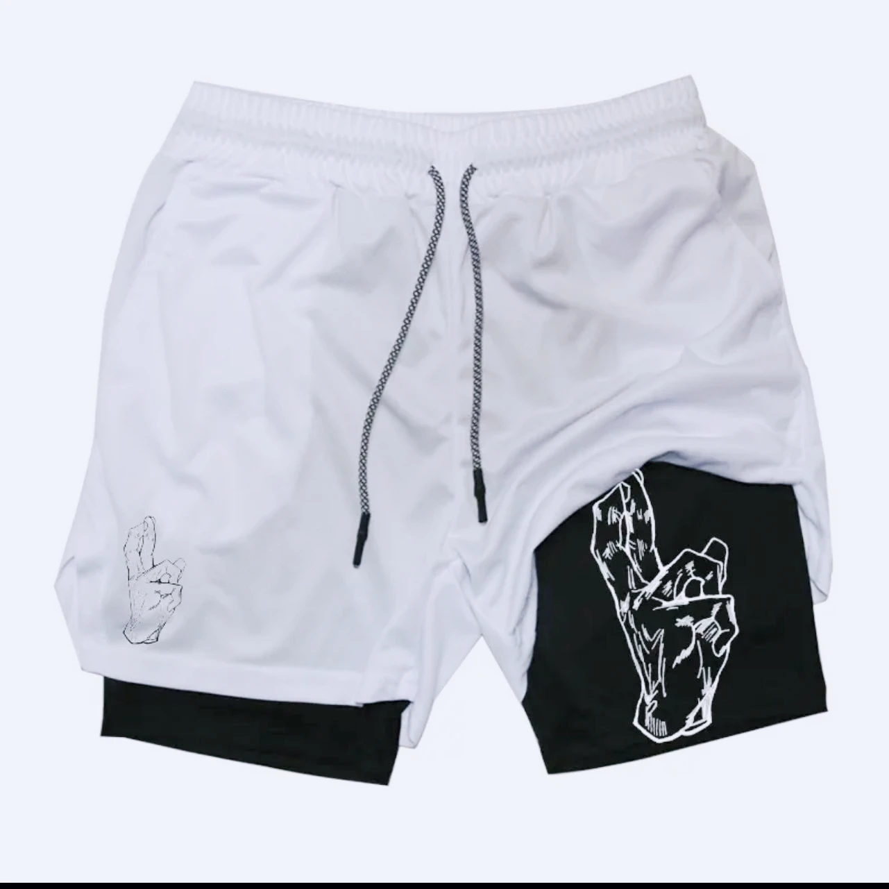 

Mens Sports Tight Shorts 2-in-1 Quick-drying Pants Running Sports Fitness Pants Sportswear with Mobile Phone Pocket Men Clothing