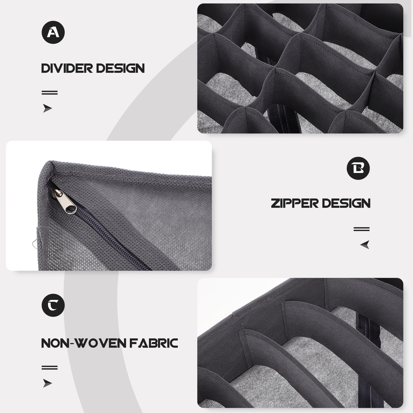 

4Pcs Non Woven Underwear Organizer Drawer Organizers Sock Box Multi Compartment Wardrobe Storage Holder