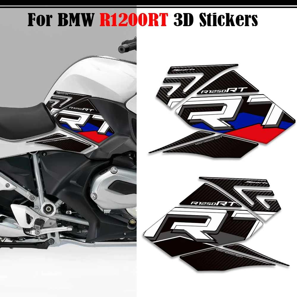 Para BMW R1200RT R 1200 RT R1200 Protector tanque Pad Kit de empuñaduras rodilla pegatinas 3D calcomanías carenado guardabarros maletero maletas de equipaje