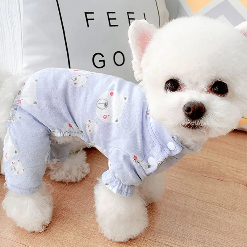 Dog Clothes Dog Pajamas Onesie Pet Overalls Jumpsuit Pajamas For Small Dogs Shih Tzu Bichon Anti-mosquito Puppy Pijamas Bodysuit
