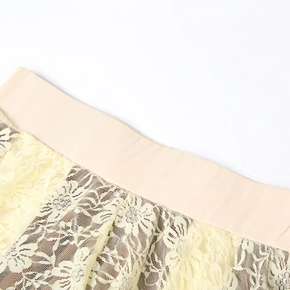 Süße Mesh Blumenmädchen Kurzer Minirock Mehrschichtige Rüschen Spitze A-Linie Rock Kuchenkleid Teenager Spleißen Unregelmäßiger Rock Sommer