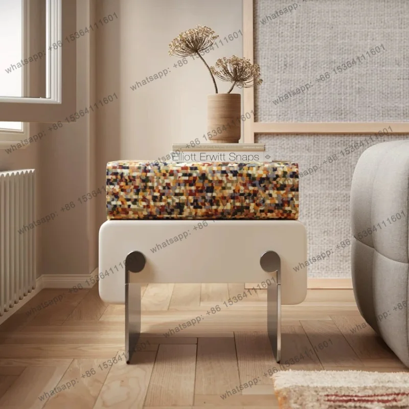 Italian minimalist bedside table small bedroom household bedside table rainbow creative high sense