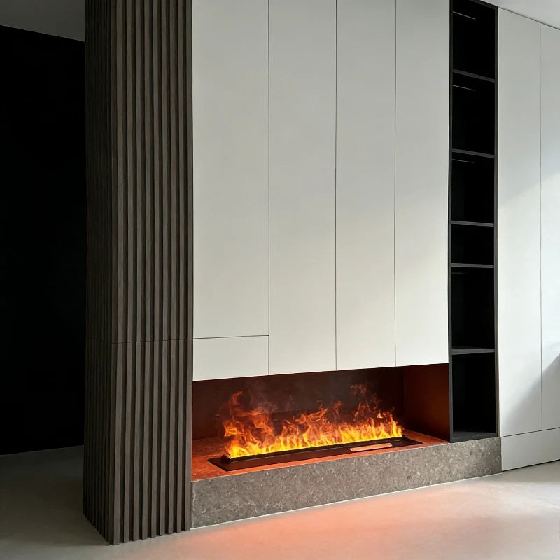 

Smart Water Vapor Fireplace Timer Humidifier 3D Mist Electric Fireplace Crackling Sound Wi-Fi & Remote 12 Color Flame firepit