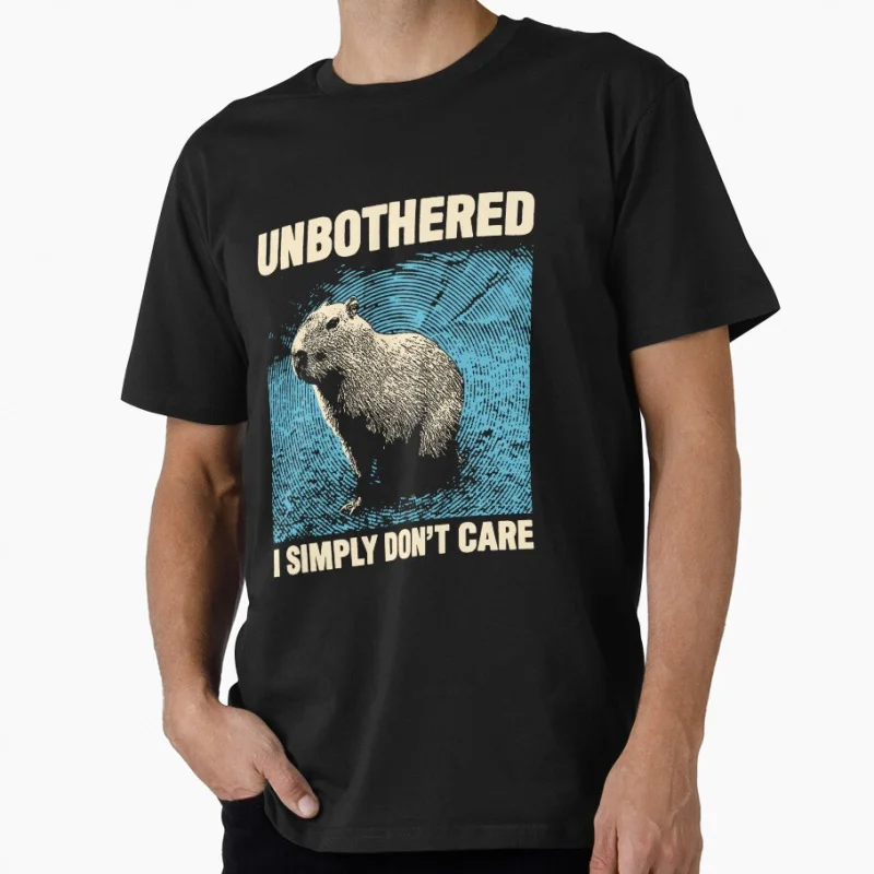 

Unbothered Capybara funny Japanese eldritch horror gift T shirt for men Large size Tops S-6XL 100% cotton tee