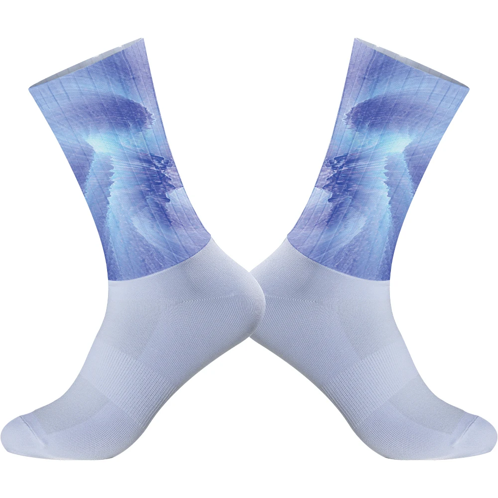 Chaussettes Aero Hautes pour Homme, Accessoire de dehors, Cyclisme, Anti-Alde, Respirant, 202 létique, Contrôle de l'Humidité, Nouvelle Collection 2024