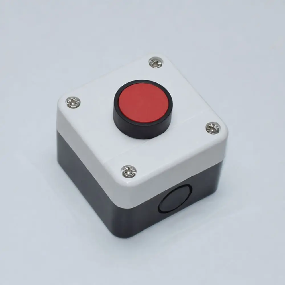 For XB2 Emergency Stop Button Box Silver Alloy Contact Waterproof Enclosure Switch Cabinet Control Panel Accessroy