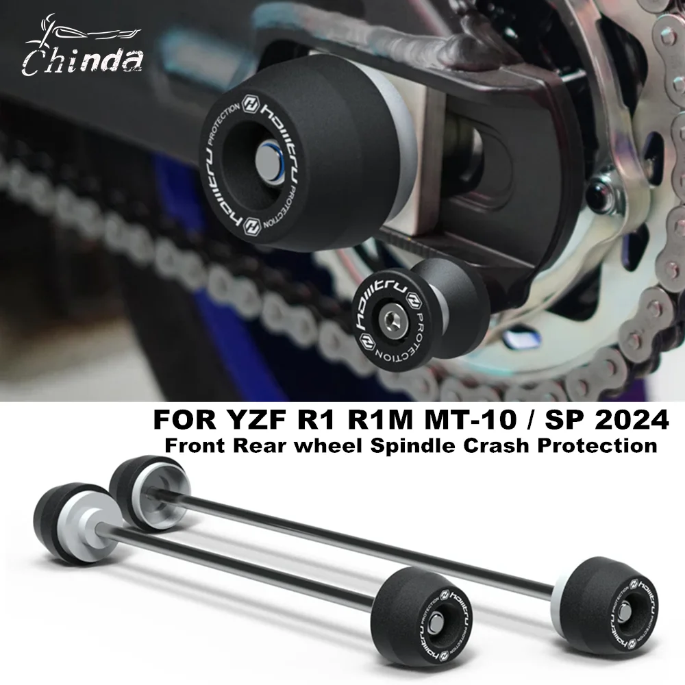 

For Yamaha YZF-R1 R1 R1M MT-10 MT-10SP MT 10 2022-2024 Motorcycle Front & Rear Axle Fork Crash Sliders Wheel Protection