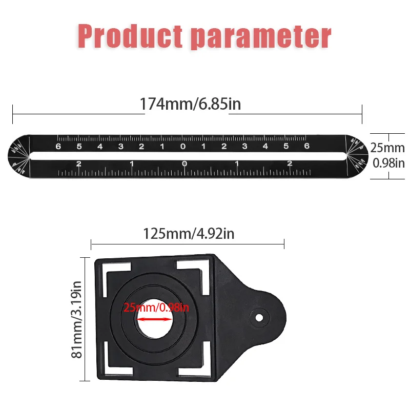 6 Fold Construction Angle Measuring Ruler Aluminum Alloy Perforated Mold Template Tool Locator Drill Guide Tile Hole