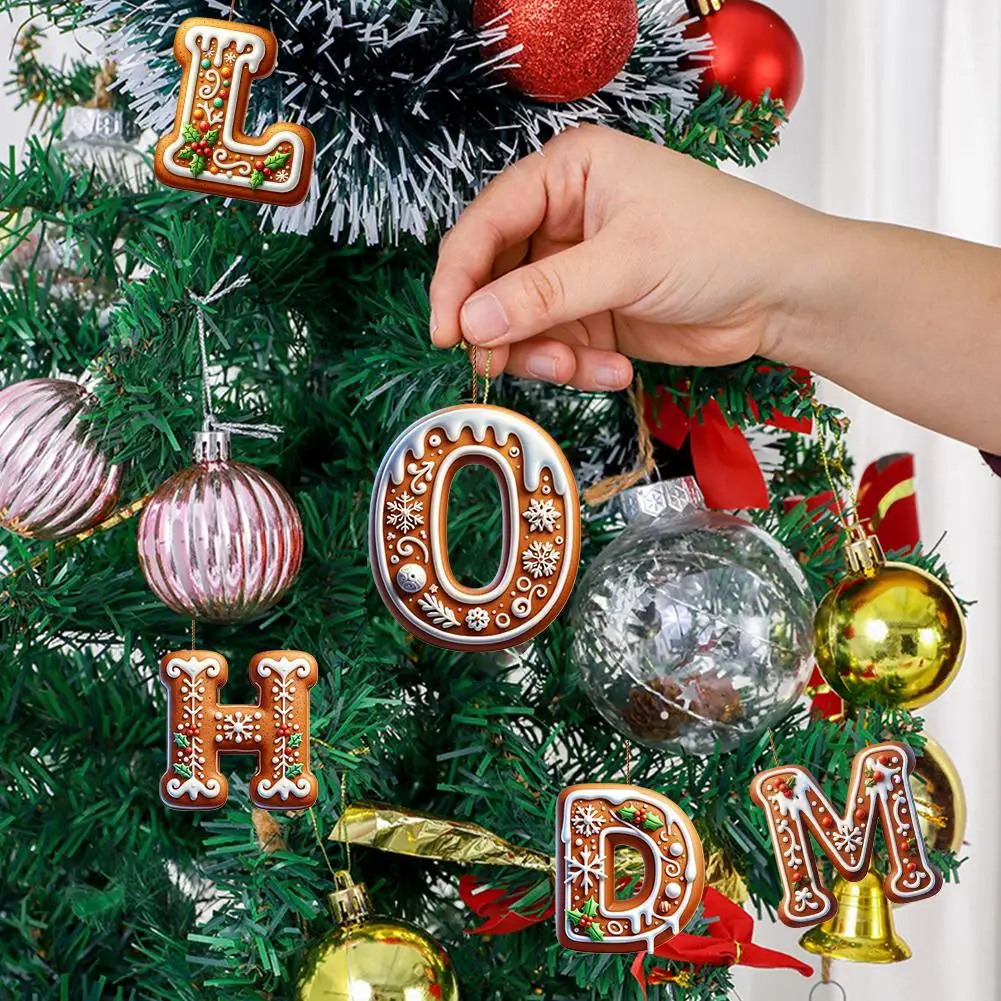 Acrylic A to Z Letters Ornaments, 26 Letter Creative Christmas Tree Decoration Pendant, Hanging 2D Flat Alphabet Letters Decor