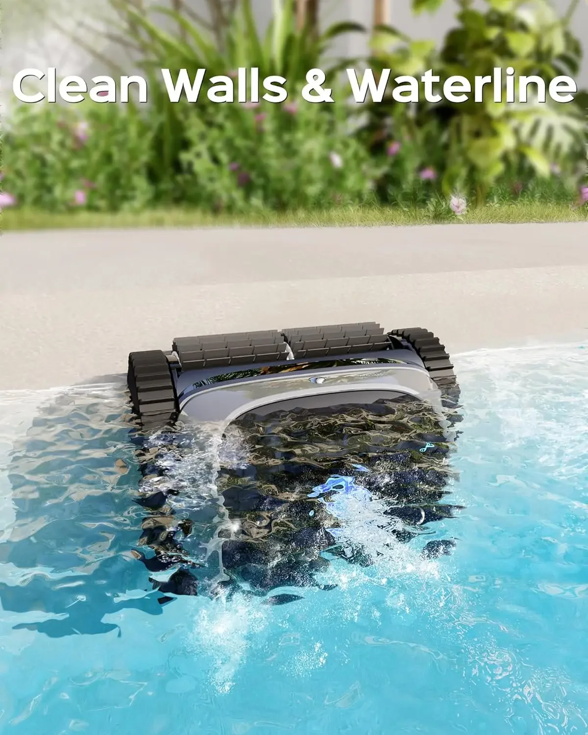 Cordless Robotic Pool Vacuum, 140mins Runtime, Robotic Pool Cleaner with Upgraded Triple-Motor, Wall Climbing, Intelligent Route