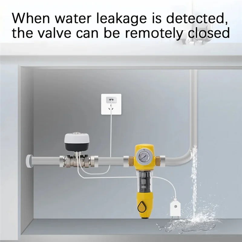 -A90P Wireless For Ewelink UK Plug WIFI Smart Valve Controller APP Remote Control Water Shutoff Automation Ball Valve