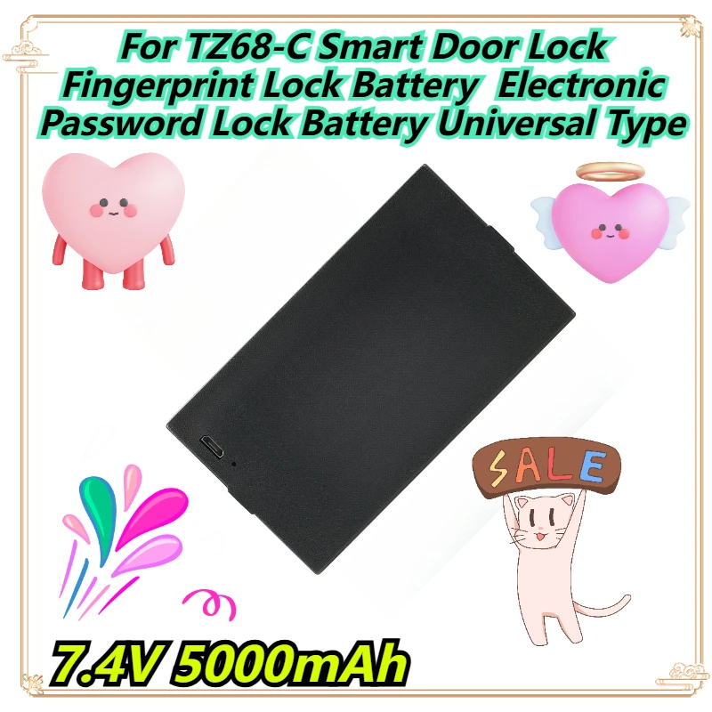 

7.4V 5000mAh For TZ68-C Smart Door Lock Fingerprint Lock Battery Electronic Password Lock Battery Universal Type