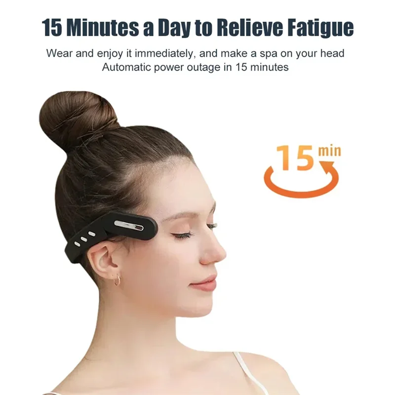 AA20-Anti insomnie musique électrique masseur de tête EMS soulagement des maux de tête Migraine compresse chaude Massage Temple Instrument