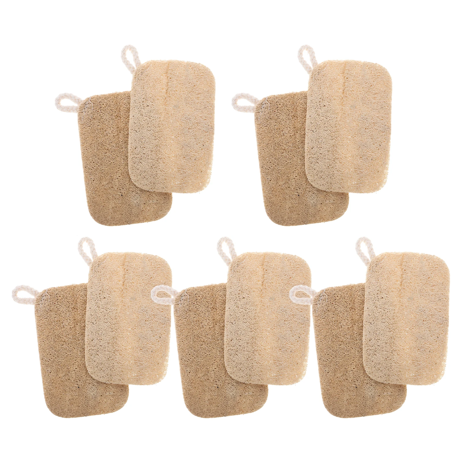 

10pcs Natural Loofah Dish For Kitchen Non-Scratch Dishwashing Scrubber Multipurpose Stain Removal Gentle Pots Pans Utensils