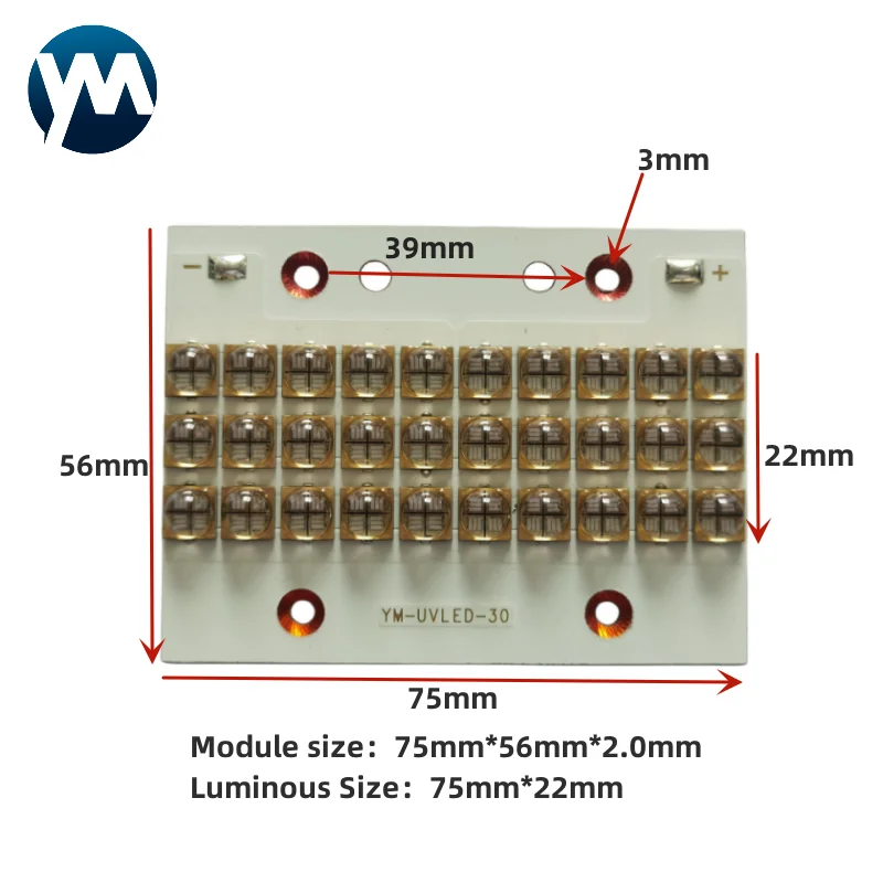 เครื่อง385nm 365nm โมดูล UV 300W 395nm อบแห้งแบบออฟเซ็ตหมึกพิมพ์แสงอัลตราไวโอเลตแหล่งกำเนิดแสง6565ชิป10W