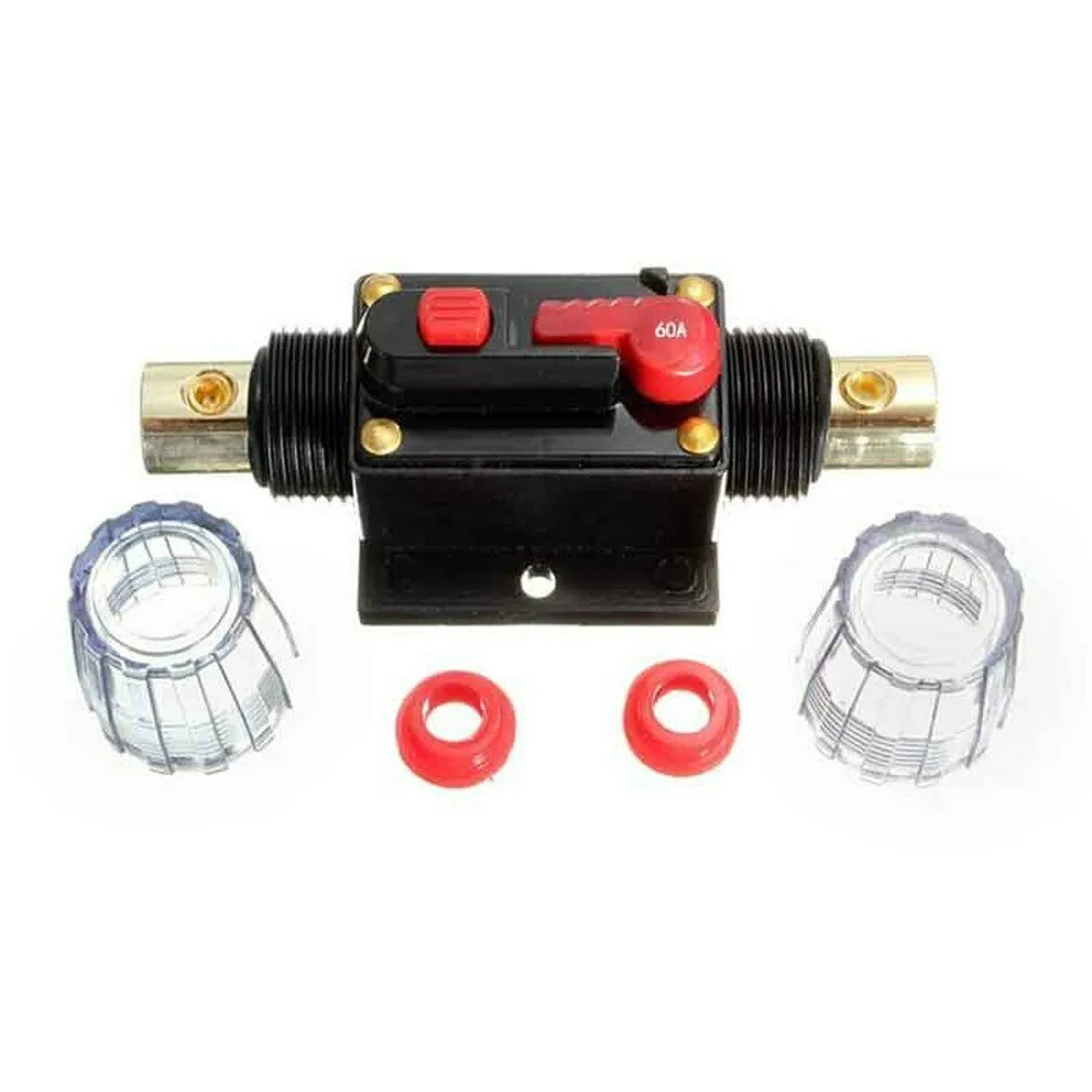 Car Audio Circuit Breaker Fuse Holder 12V 24V DC with Manual Reset Button Overload Protection for Electrical Appliances