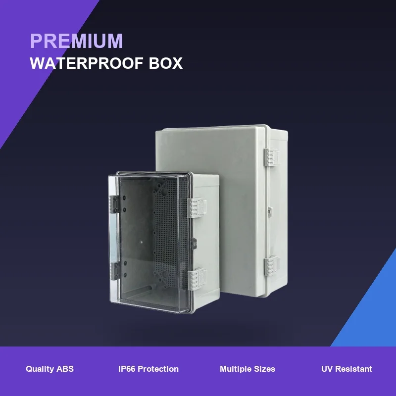 IP66 Waterproof Plastic Enclosure Box Anti-aging Dustproof Electrical Wiring Case Outdoor Industrial Use
