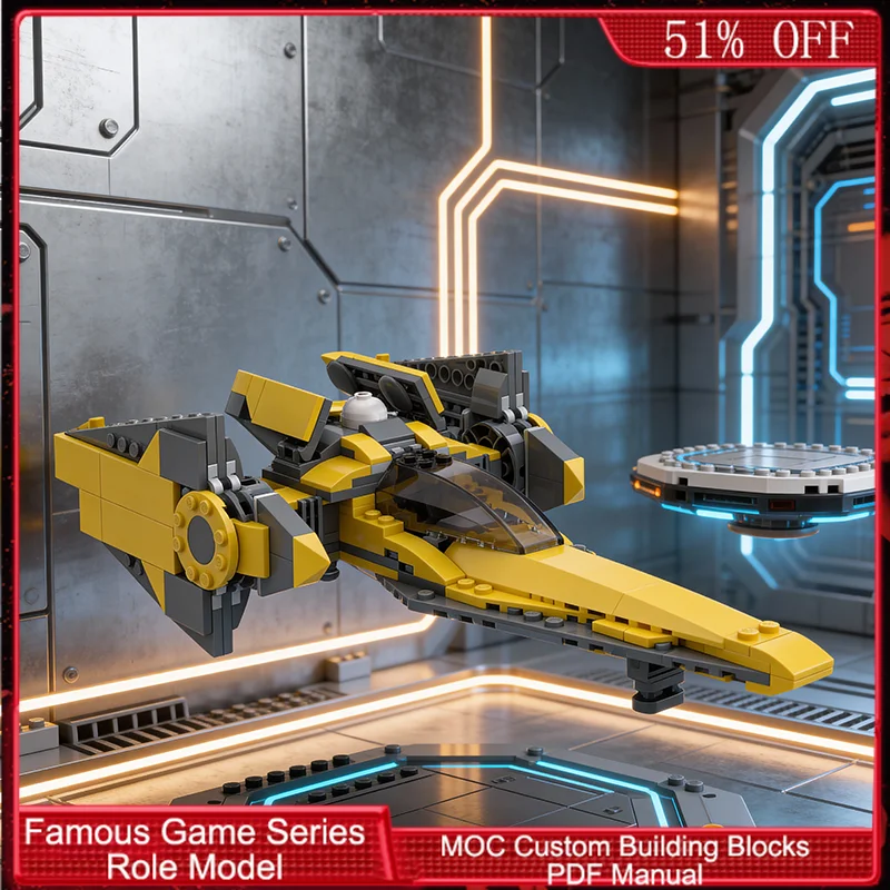 

283 PCS Warplane Sci-Fi High-Speed Interceptor Starfighter MOC Customize Modular Building Block Simple DIY Boy Holiday Toy Gifts