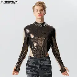 INCERUN-monos de estilo Sexy para hombre, ropa informal de manga larga, dedal, 2023, S-5XL