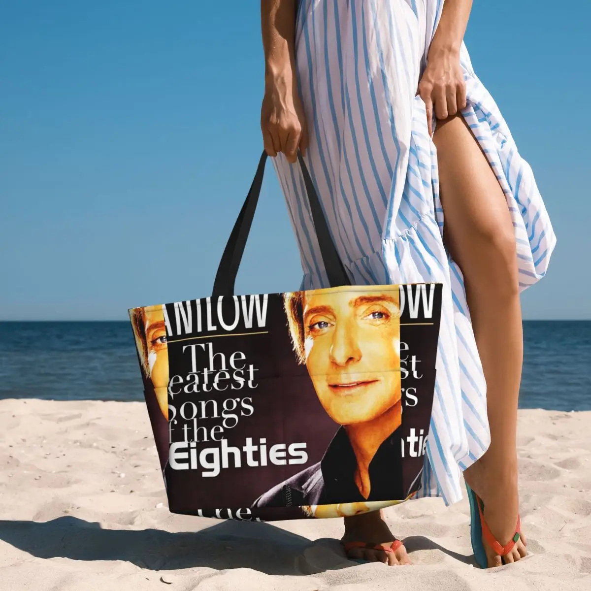 

Popular Musician Barry Manilow Beach Tote Bag Sport Gym Yoga Duffle Large Tote Bag Women Travel Bag Fitness bag