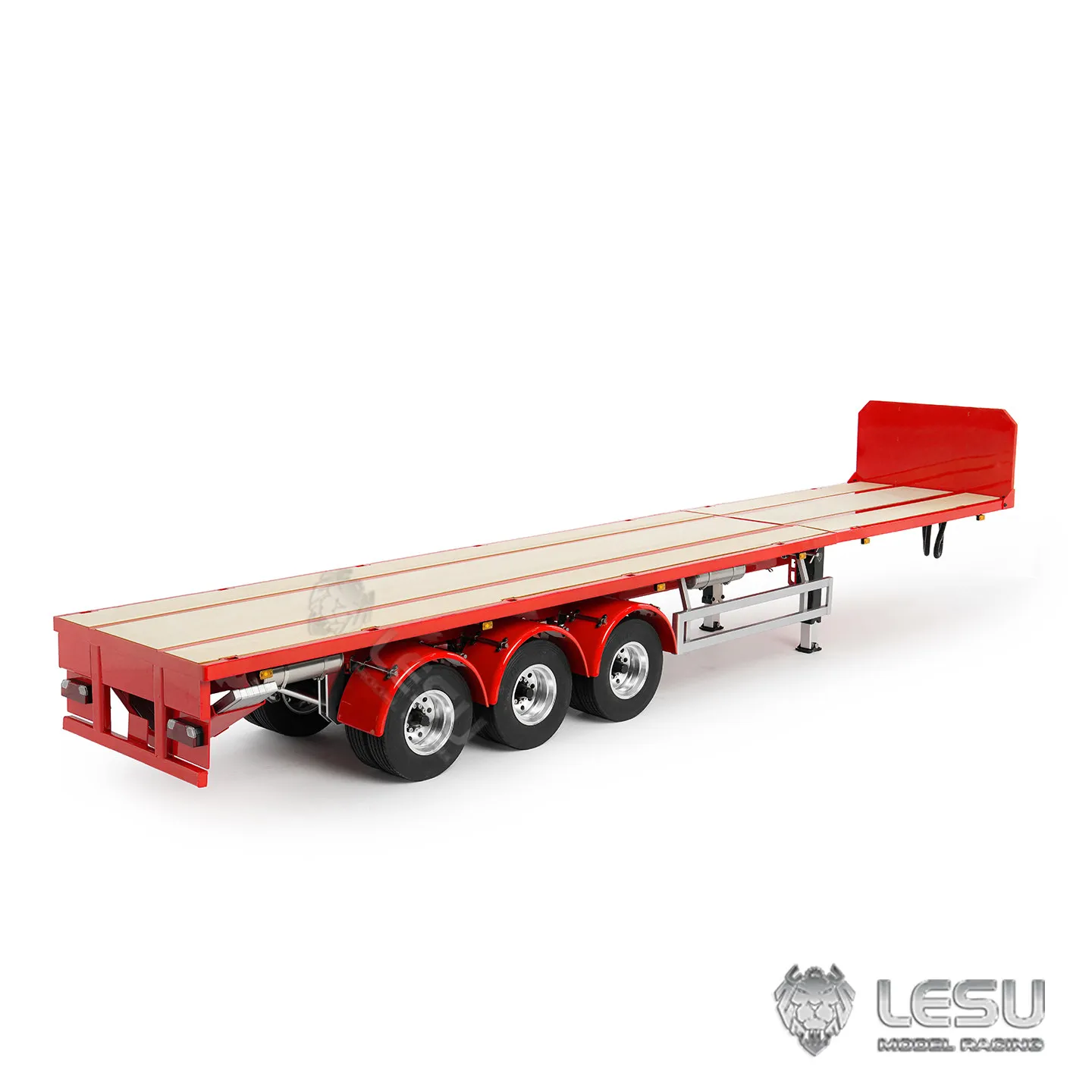 1/14 Unpainted Raw Metal Model KIT RC Extendable Flatbed Semi-Trailer for Tamiya RC Tractor Truck Series LESU LS-A0050-KIT