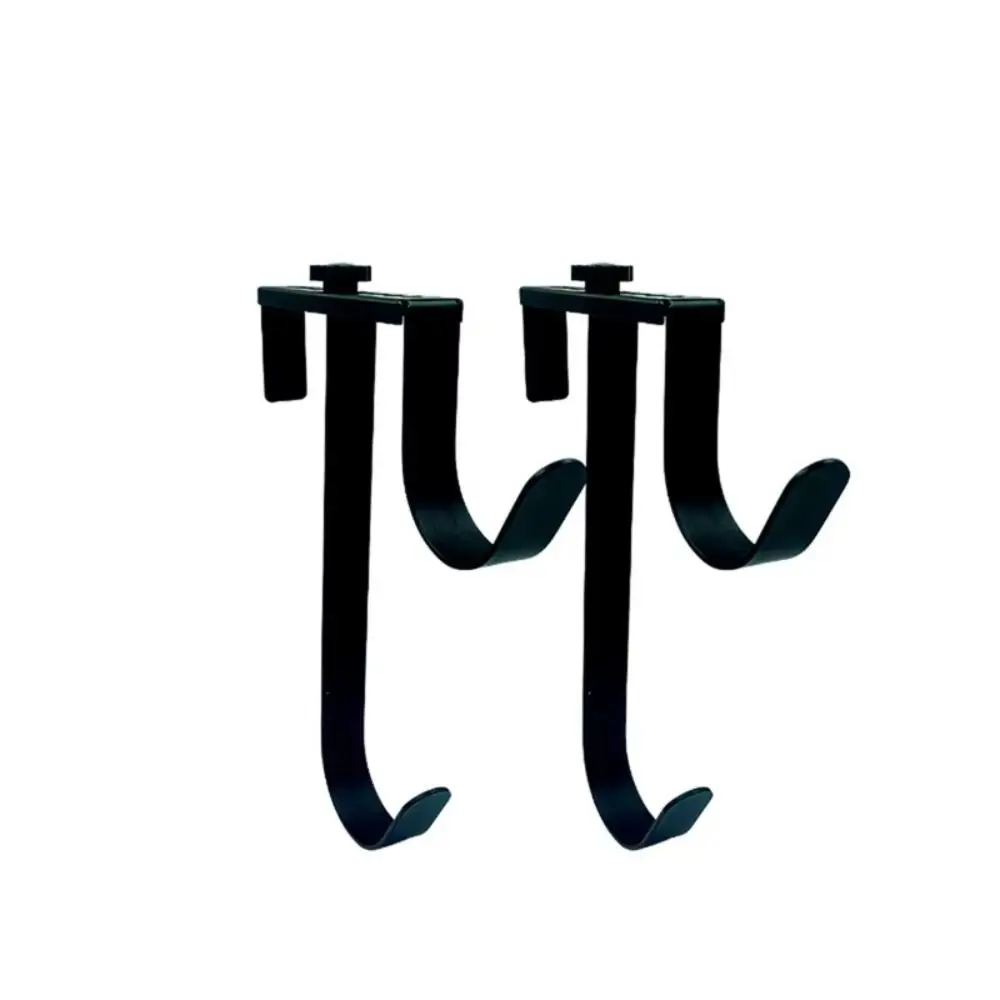 

2 шт. металлическая вешалка для шеста, двойной крючок, нержавеющие крепежные крючки для шеста, регулируемая ширина, телескопические крючки для забора