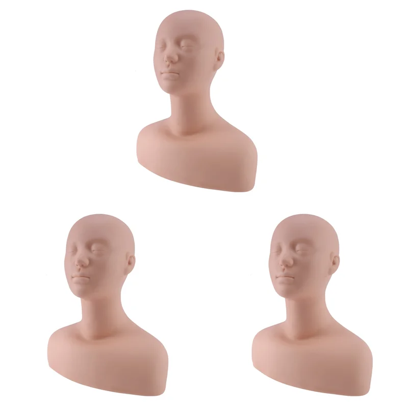 

Beauty 3X профессиональный силиконовый манекен для упражнений на голову и плечах для наращивания макияжа, упражнений для наращивания ресниц и массажа