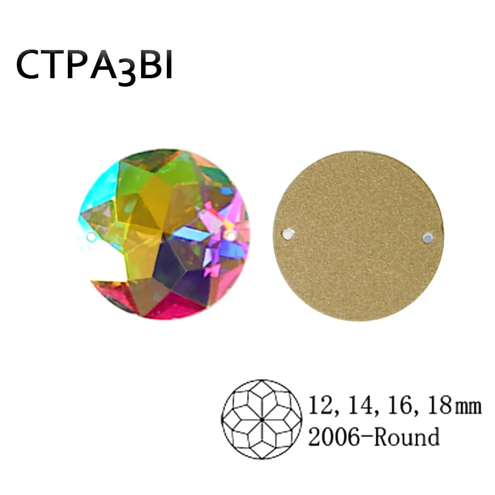 

Новые стразы HISWARO Crystal AB из стекла с зеркальным эффектом, пришивные, с плоским дном, для свадебных платьев, рукоделия и изготовления украшений.