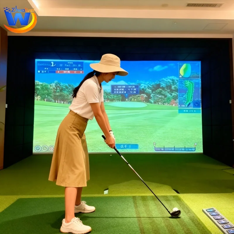 Hot Sale Golf Simulator for Home Use 3D Swing Analyzer with Monitor Indoor Training System & Virtual Course