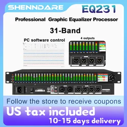 31 Band Stereo Graphic DSP Professional Digital Audio Equalizer DJ Effect Equalizador Studio Recording Equipment Sound Equalizer
