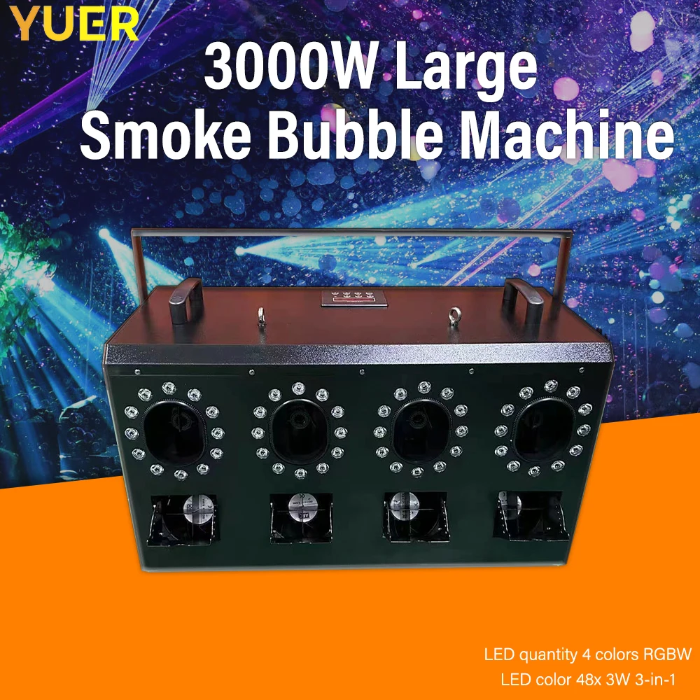 NEW DMX 3000W LED RGBW Stage Smoke Bubble Machine Performance Special Effect Machine Wedding Atmosphere Bar Party Large-Scale DJ