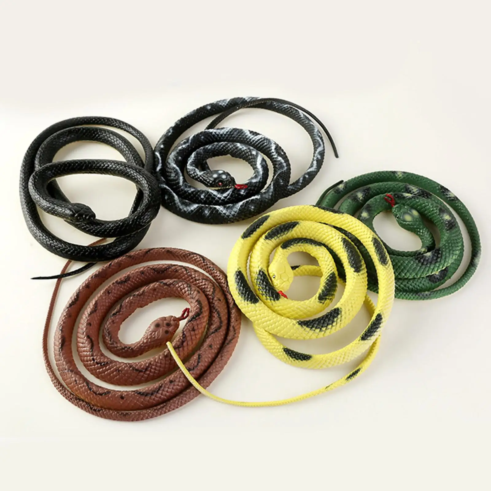 Realistic Rubber Snake Toy 47 Inch Lifelike Fake Serpent for Garden Props Scary Prank Kit Waterproof Outdoor Fun Adults Kids