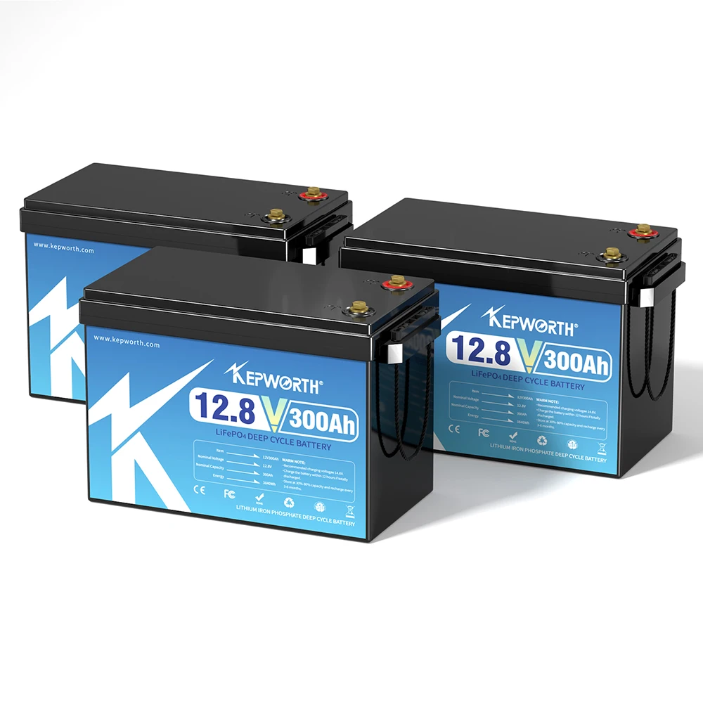 US Stocks 12V 300Ah LiFePO4 Bateria, ciclos profundos de energia integrados 200A BMS 3840Wh, perfeito para fora da rede, motorhome, sistema solar