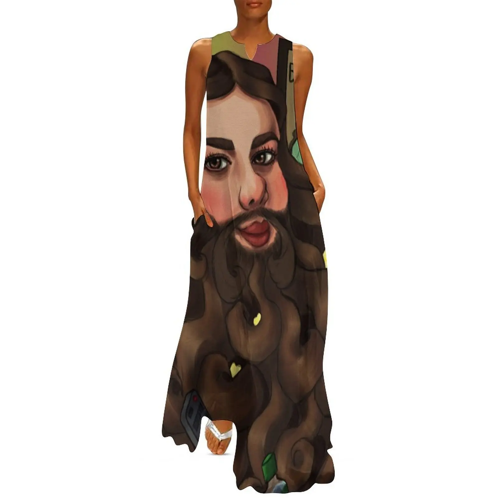 

The Bearded Lady Long Dress dresses for woman women's elegant loose dresses birthday dress for women