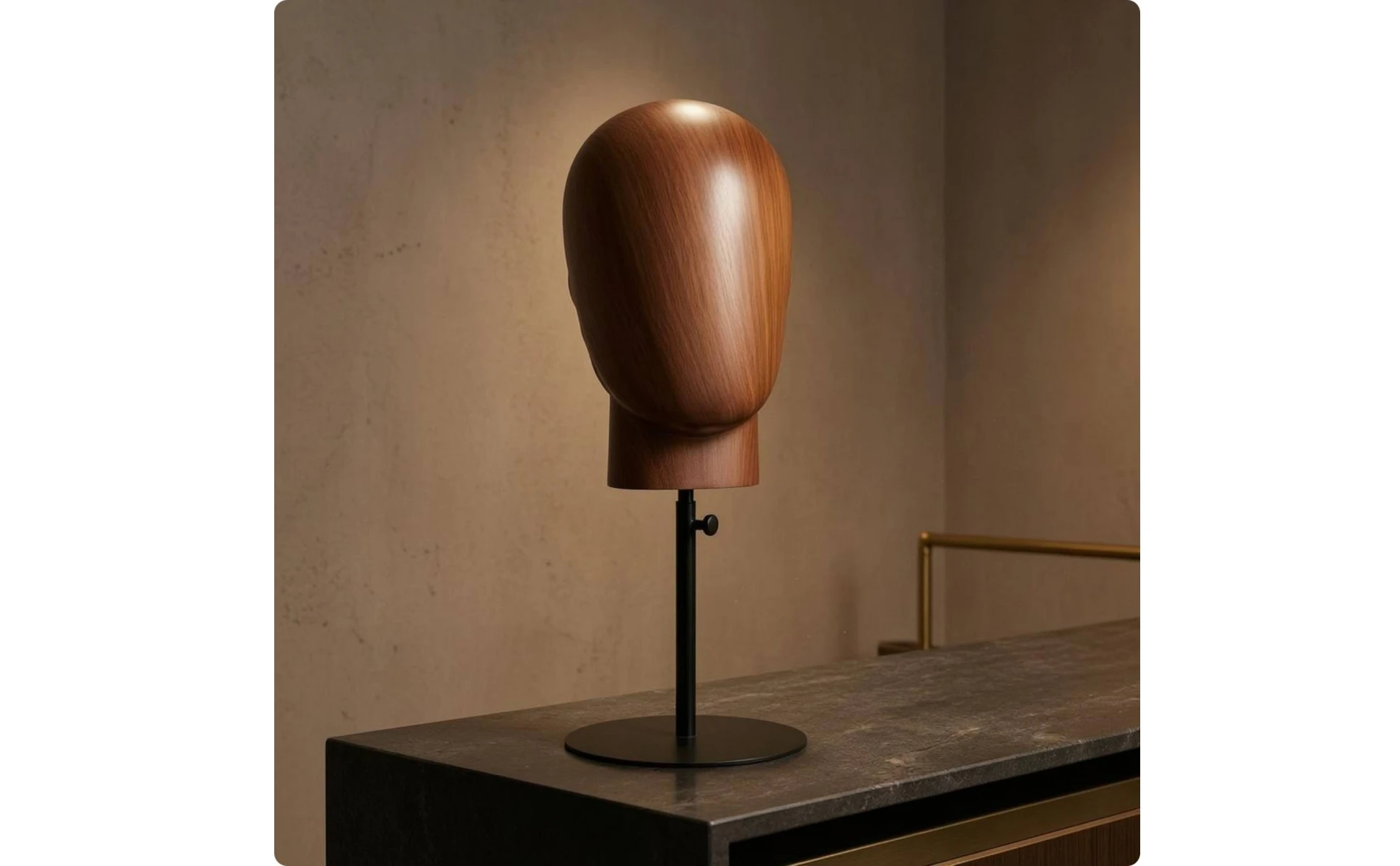 Head-Shaped Display Stand Adjustable Height Hairpiece Stand Hat Display Head Metal Pole Beauty Supply Round Base Head-Shaped Display Stand Adjustable Height Hairpiece Stand Hat Display Head Metal Pole Beauty Supply Round Base