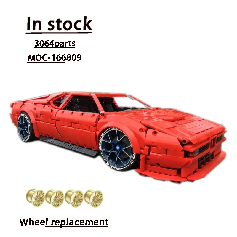 

MOC-166809 New M1 Red 1:8 Supercar Building Block Model 3064 Parts MOC Creative Kids Adult Birthday Building Blocks Toy Gift