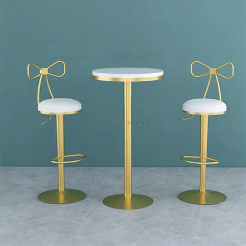 Simple Rotating Lift Bar Stools, Light Luxury Bar Chairs, Household Adjustable Backrest Counter High Stools
