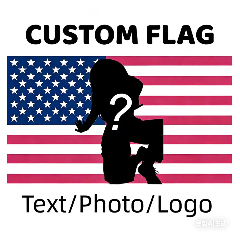 Custom Pink Blue Black American Flag Personalized Your Photo Banner Funny Tapestry Poster For Wall Decor Idols Cheer Flags 3x5ft