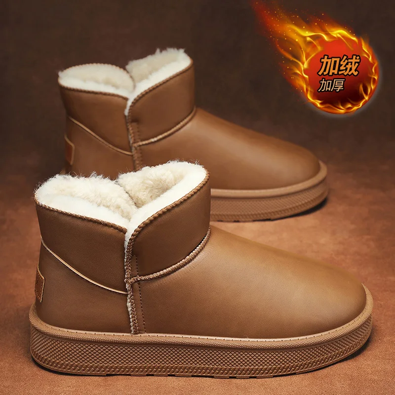 

Winter Warm Plush Cotton Slippers Men Women Outdoor Non-slip Cotton Shoes Indoor Outdoor Soft Sole Furry Snow Boots