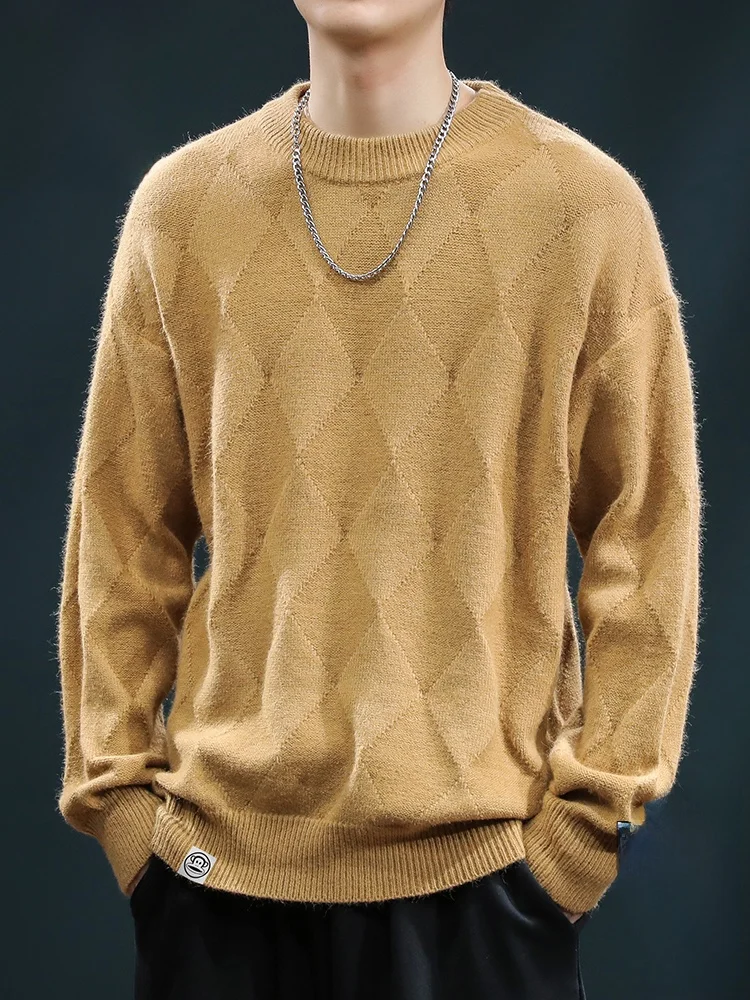 

Мужской вязаный свитер Paul Frank American Sle с ромбовидным узором, свободного кроя, в винтажном стиле, с принтом обезьяны, осенняя новинка