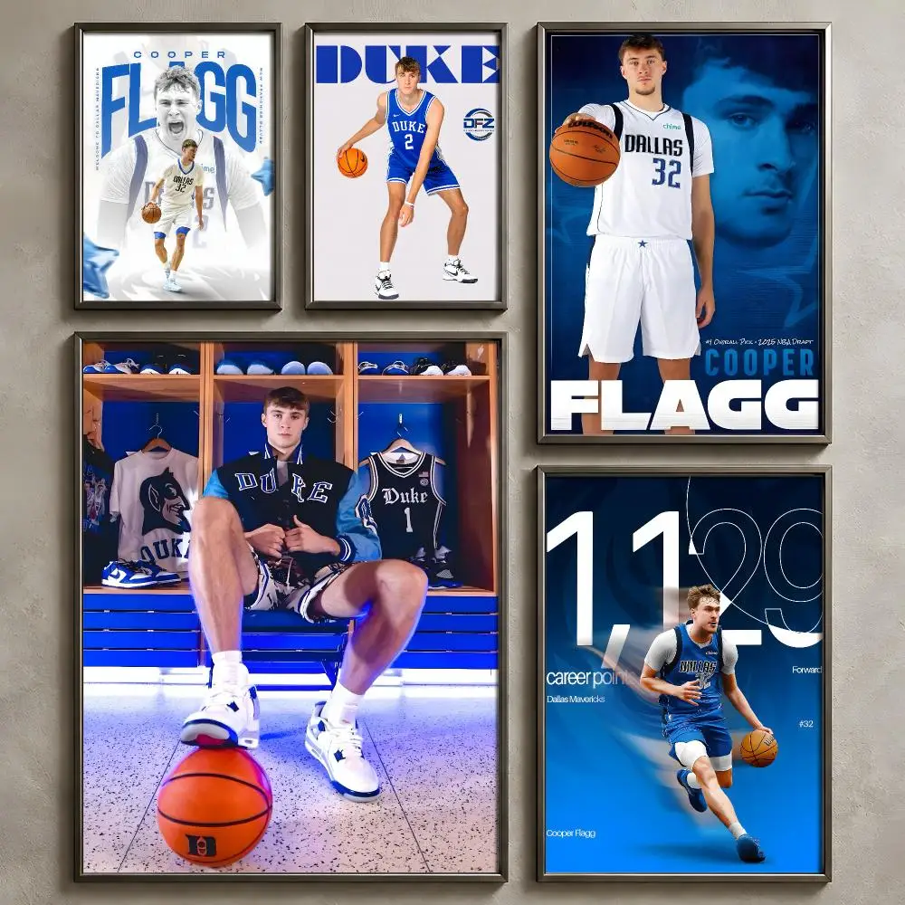 Basketball C-Cooper Flagg-G Poster Vintage Self-Adhesive PP Wall Decor Art Artistic Home Bar Bedroom Decoration Gift