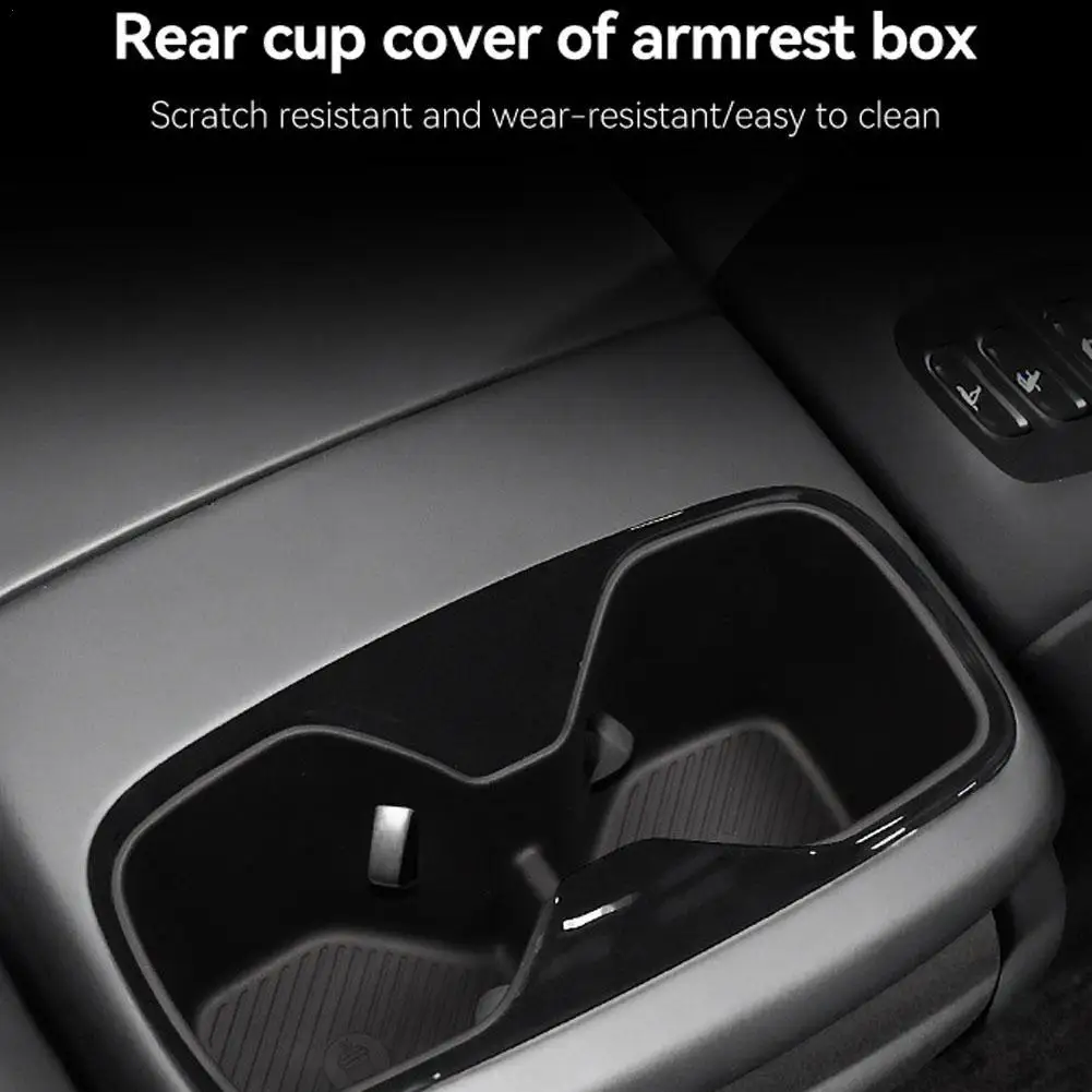 

Для Kia EV9 2024 2025 TPE подлокотник задний держатель для стакана с водой ящик для хранения лоток-органайзер аксессуары для салона автомобиля черный