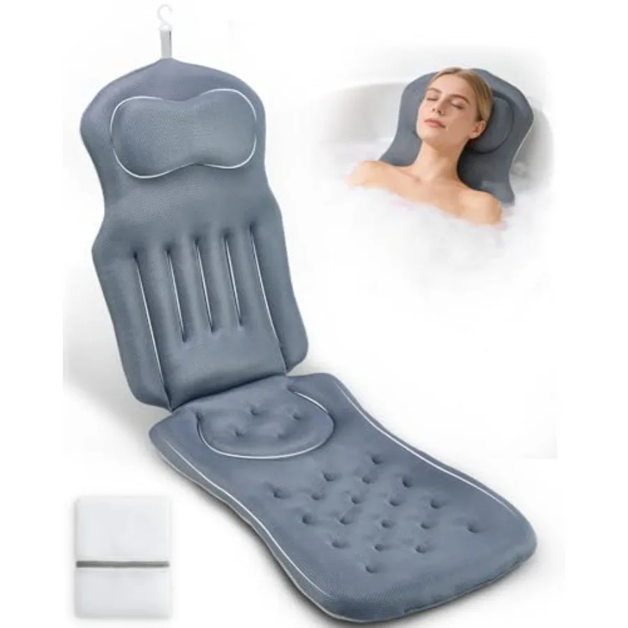 

Подушка для ванны на все тело, 5D, утолщенная, с 192 нескользящими присосками, мешок для белья и крючок для ванной