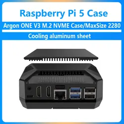 Argon ONE V3 M.2 NVME Case aluminum heatsink MaxSize 2280 For Raspberry Pi 5 PCIe To M.2 NVME SSD