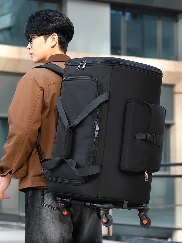 Detachable Universal Wheel Luggage Bag Double Shoulder Travel Bag Large Capacity Trip Bag Wheel Design Business Trip Clothing...
