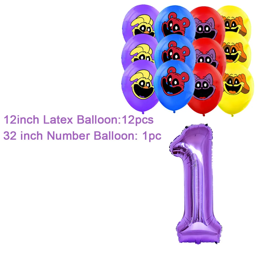 Smiling Critters Theme Birthday Party Decoration Disposable Latex Balloon Banner Cake Topper Party Supplies Baby Shower Gift